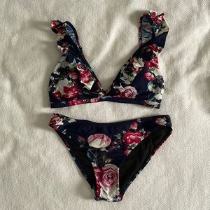 Navy Ruffle Bikini